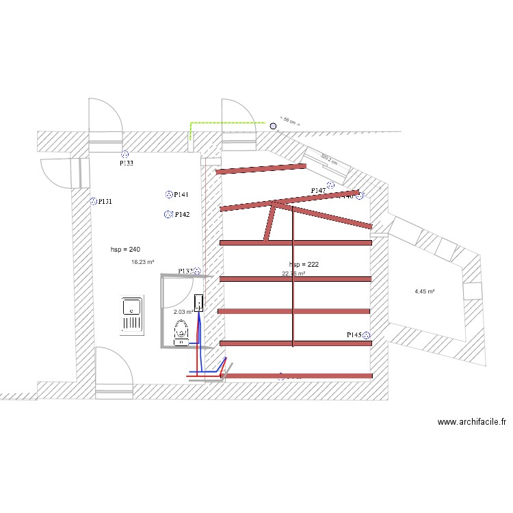 RdCh ouest. Plan de 0 pièce et 0 m2