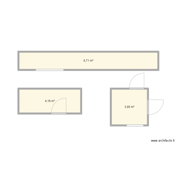 Hag cuisine. Plan de 3 pièces et 15 m2