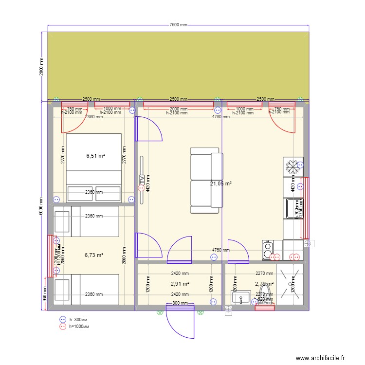 45 888 Рита. Plan de 0 pièce et 0 m2