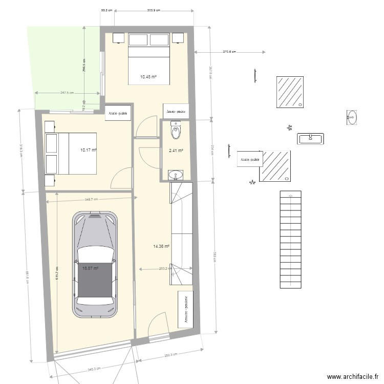 projet V7. Plan de 9 pièces et 116 m2