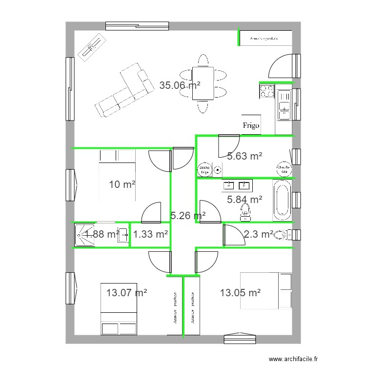 LAROUSSE / PAOLASSO. Plan de 10 pièces et 93 m2