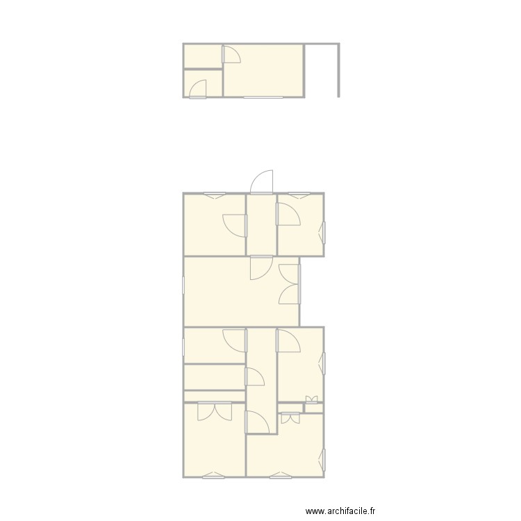 Croquis Succession MOLINS. Plan de 16 pièces et 22 m2