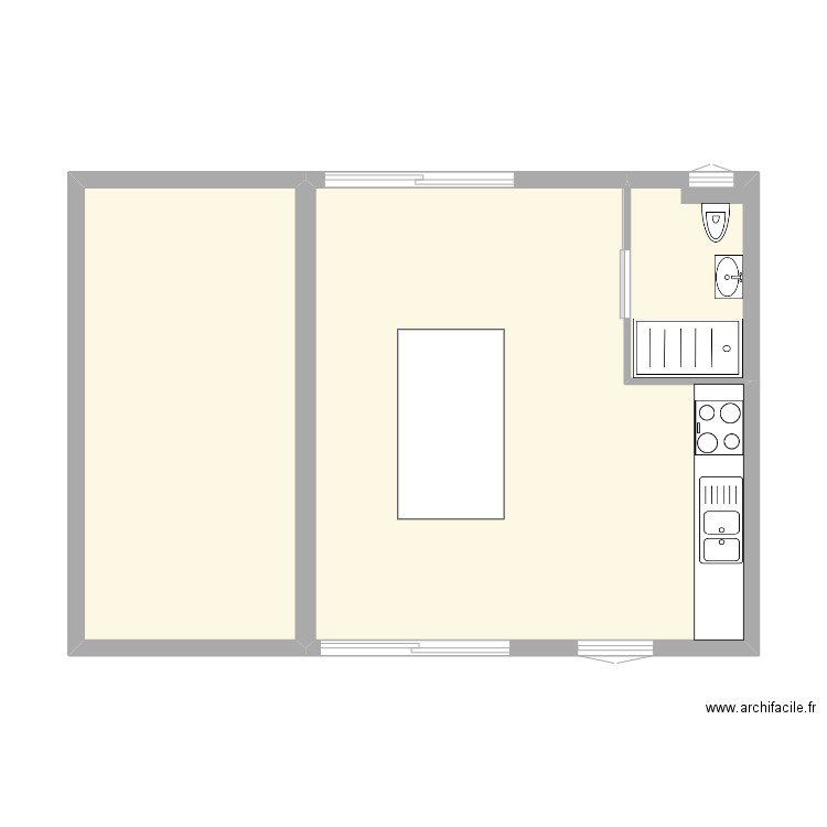 Pool house 4 ilot central. Plan de 0 pièce et 0 m2