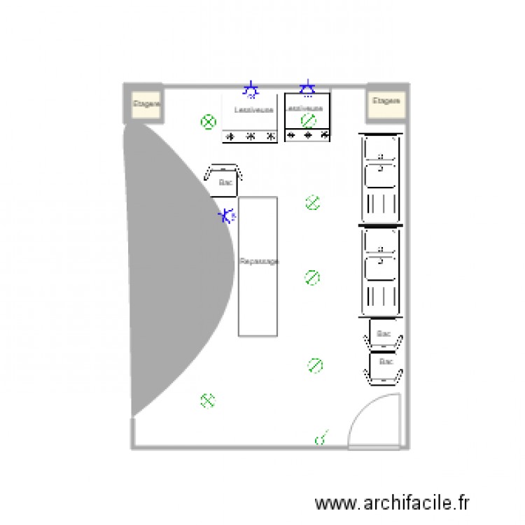 buanderie. Plan de 0 pièce et 0 m2