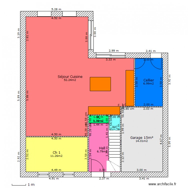 BIENCOURT FAUCON rdc. Plan de 0 pièce et 0 m2