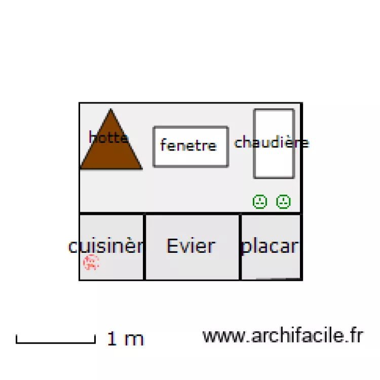 cuisine coté route. Plan de cuisine coté route. Plan de