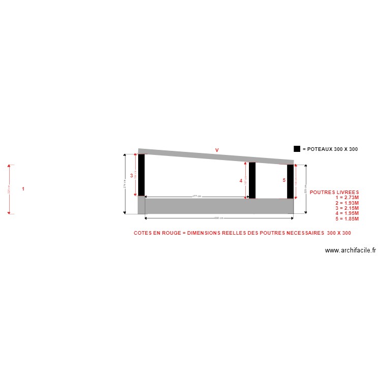 cotes reelles carport 2 COTE DROIT. Plan de 0 pièce et 0 m2