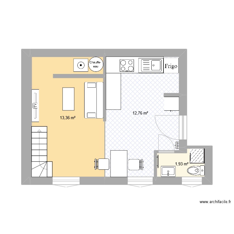 champelyseesv0. Plan de 3 pièces et 28 m2