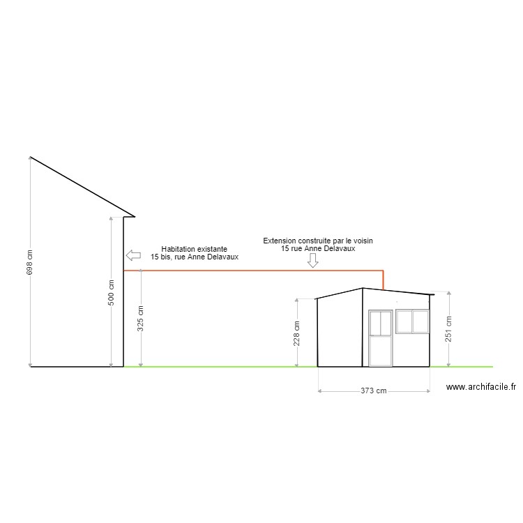 Plan façade abris de jardin modifié  20211123. Plan de 0 pièce et 0 m2