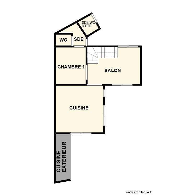 icart rdc. Plan de 6 pièces et 37 m2