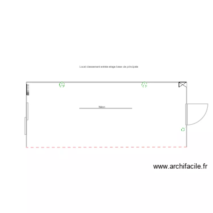 Local classement  entr&eacute;e base vie principale &eacute;tage. Plan de 