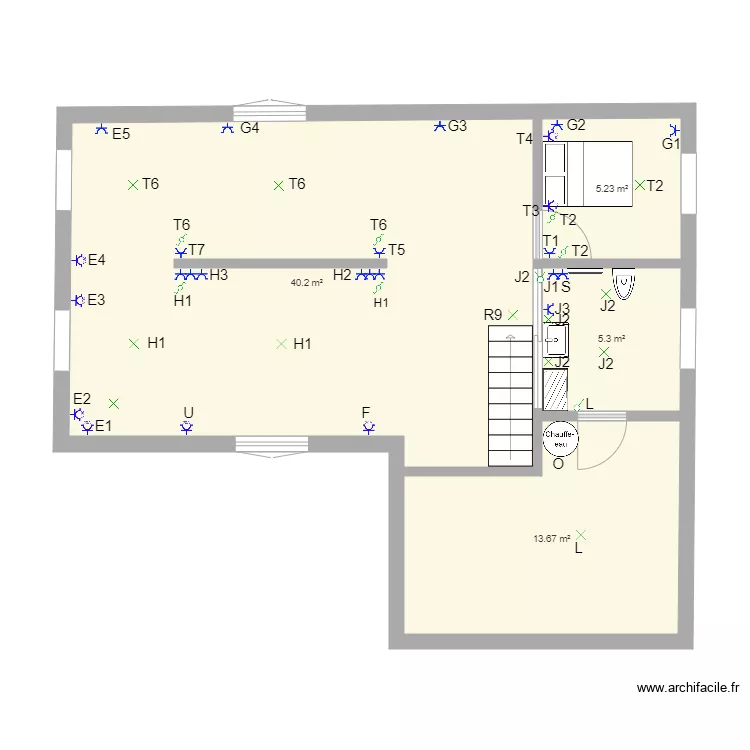 Etage Esneux. Plan de Etage Esneux. Plan de