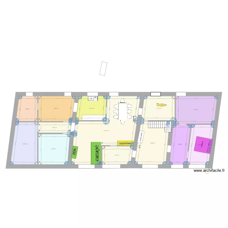 B apr&egrave;s archi et nuit difficile. Plan de 
