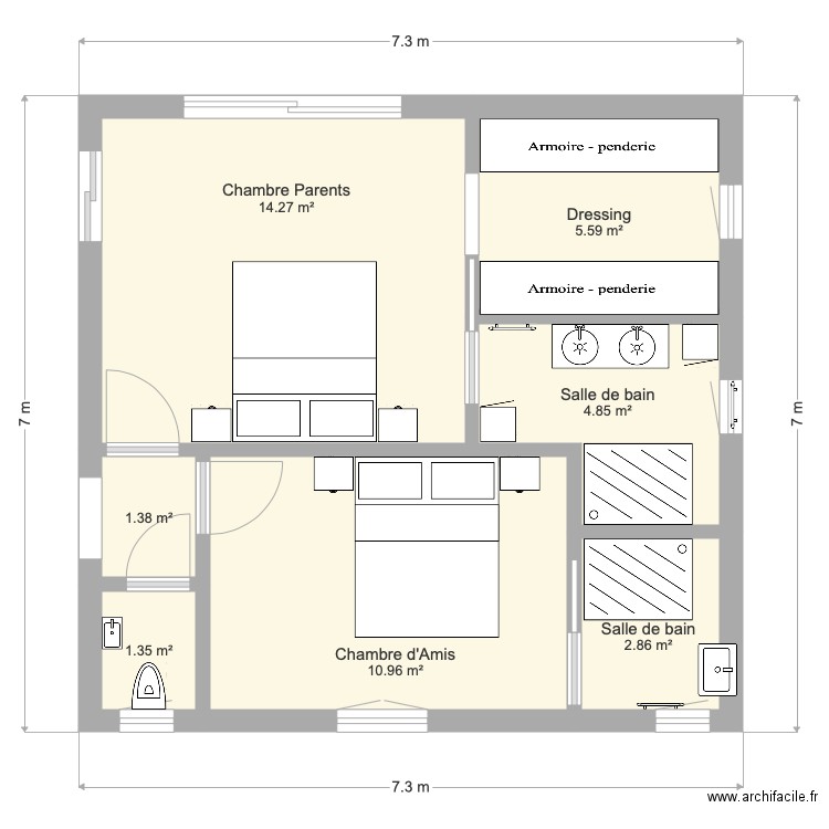 Zone Parents. Plan de 0 pièce et 0 m2