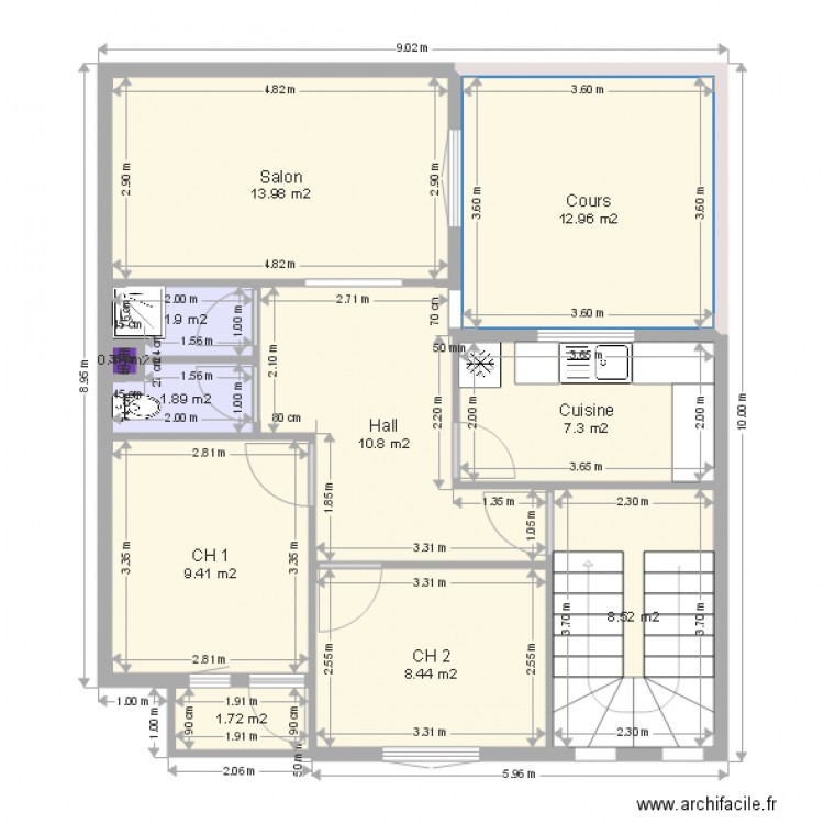 1er et 2eme Etage   V2. Plan de 0 pièce et 0 m2