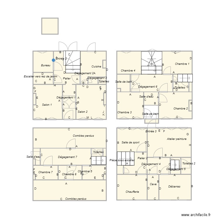 GARCIA. Plan de 46 pièces et 60 m2