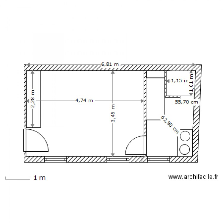 Freynet, Chambre/salle de bain 20 juillet 2014. Plan de 0 pièce et 0 m2