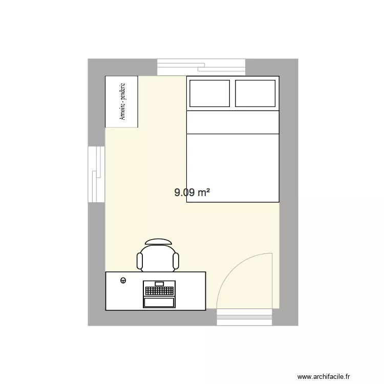 Chambre Jo&euml;l 2019. Plan de 