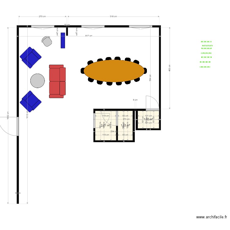 Modification cloisons 3. Plan de 0 pièce et 0 m2