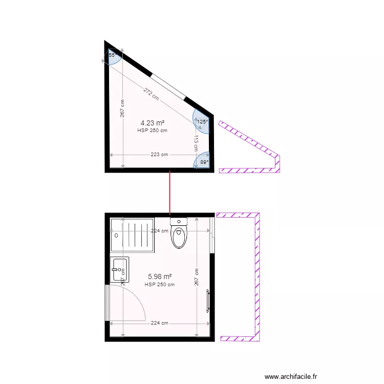 GAUCHET  SDB  ETAGE OPTION 1. Plan de 