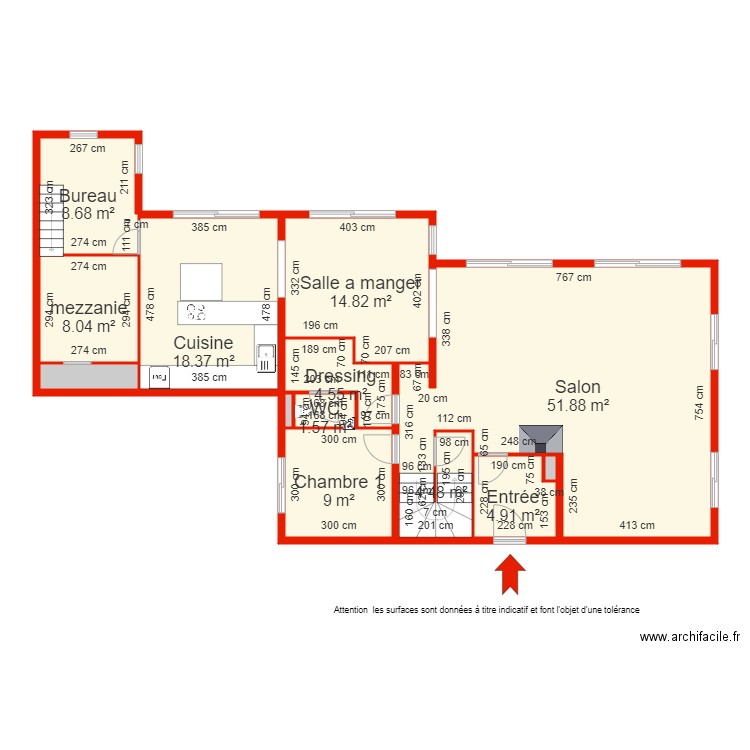 BI 6178 mezzanine côté. Plan de 0 pièce et 0 m2