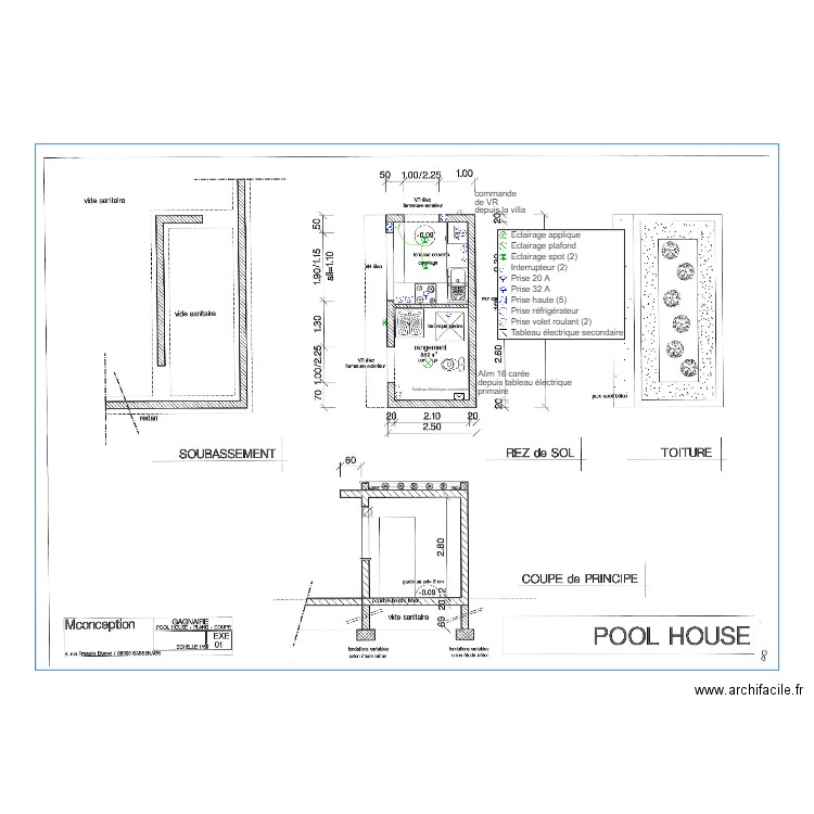 GAGNAIRE PISCINE POOL HOUSSE modif client. Plan de 0 pièce et 0 m2