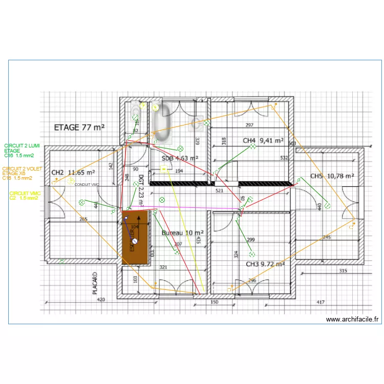 PLAN ETAGE LUMIER. Plan de 