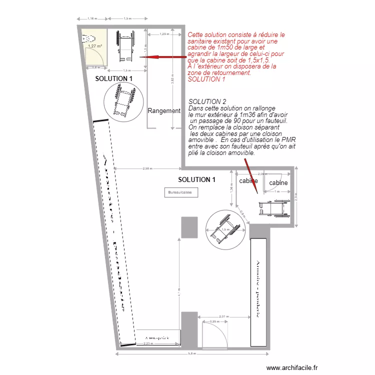 OCSANA cabine. Plan de 