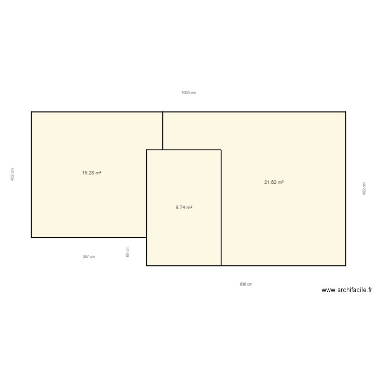 philibert ille sur tet. Plan de 3 pièces et 46 m2