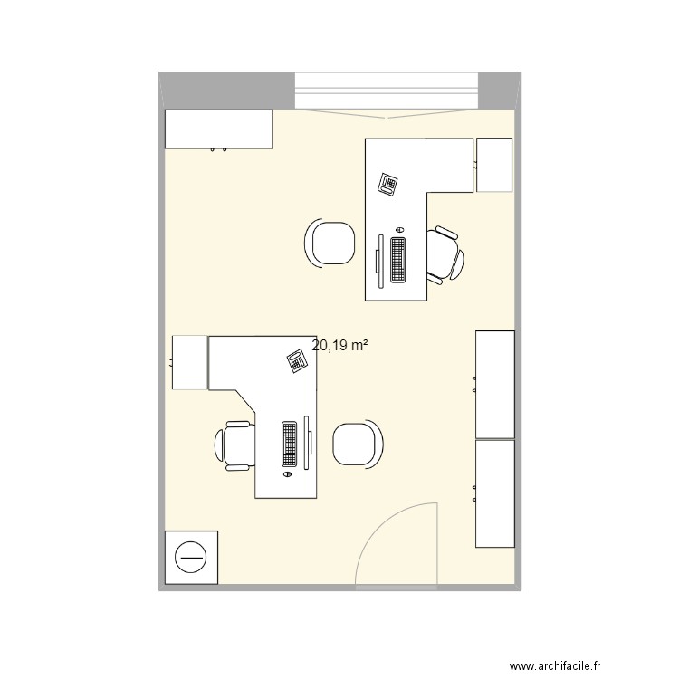 c14. Plan de 1 pièce et 20 m2