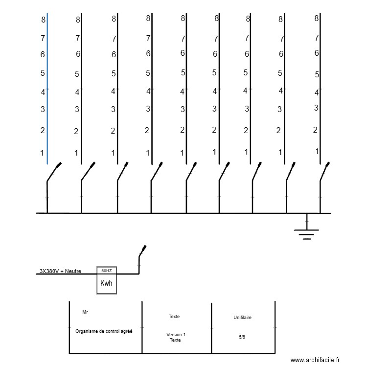 unifilaire . Plan de 0 pièce et 0 m2