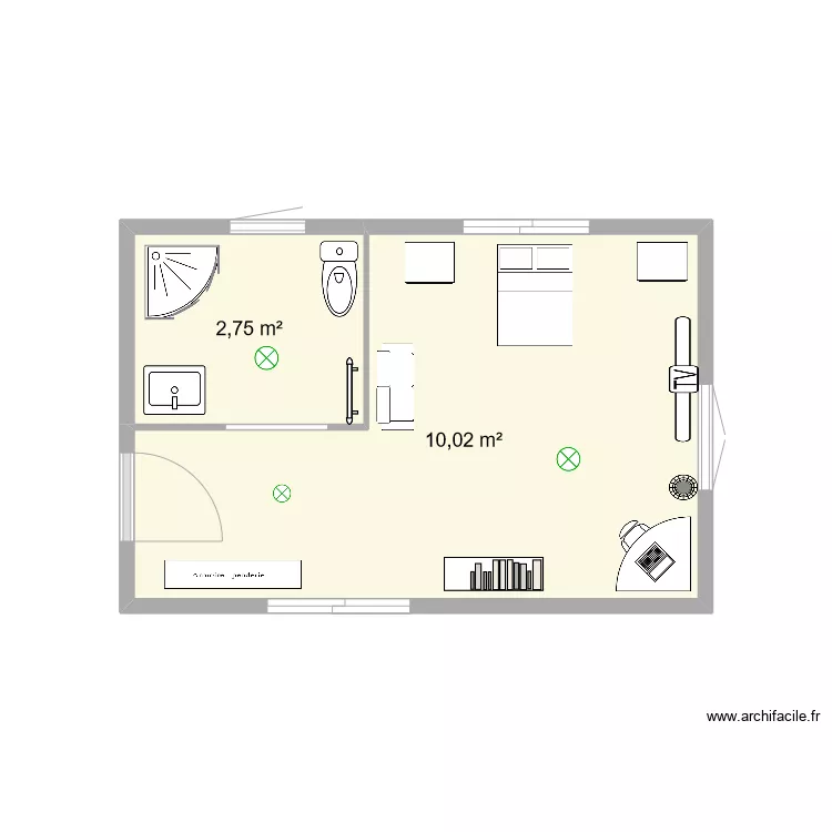Chambre standard2. Plan de 