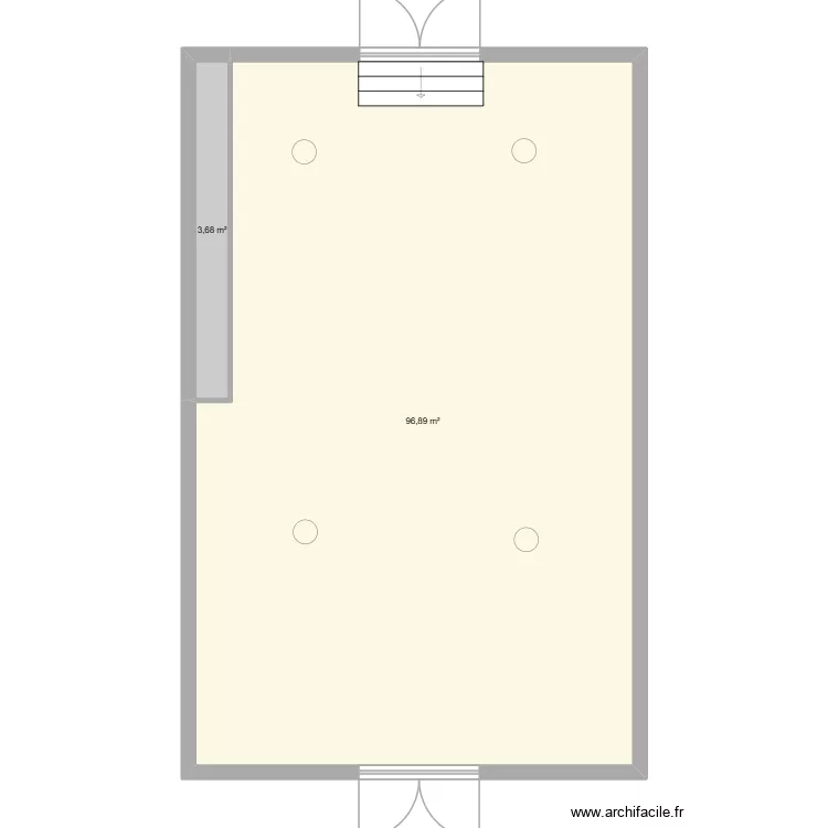 Salle Colard. Plan de 2  et 101 m²