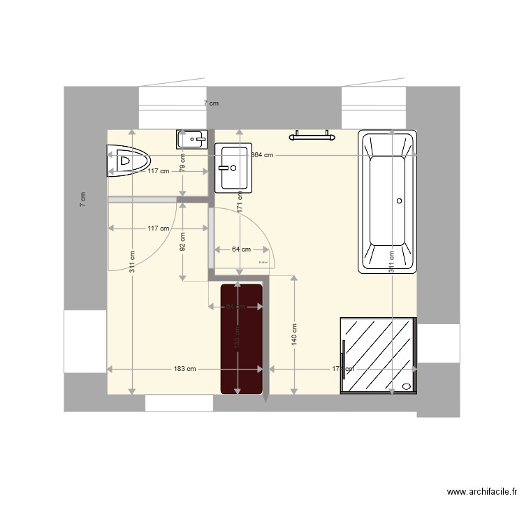 salle de bains rdc 27 fév 21 2. Plan de 0 pièce et 0 m2