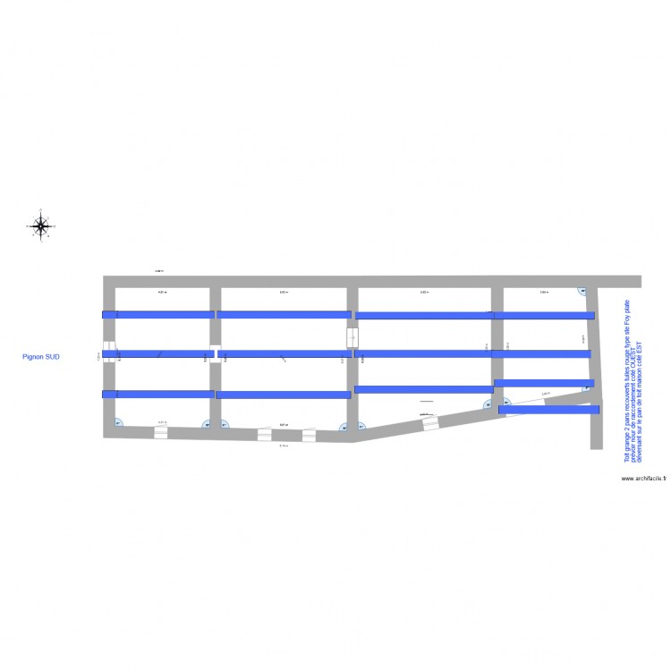 Toit habitation poutre et débords. Plan de 0 pièce et 0 m2