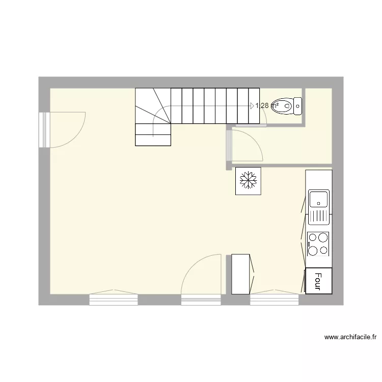 RDC ABLEIGES petite MAISON. Plan de 