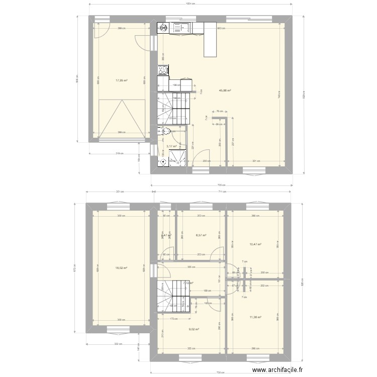 loc menville 2. Plan de 10 pièces et 133 m2