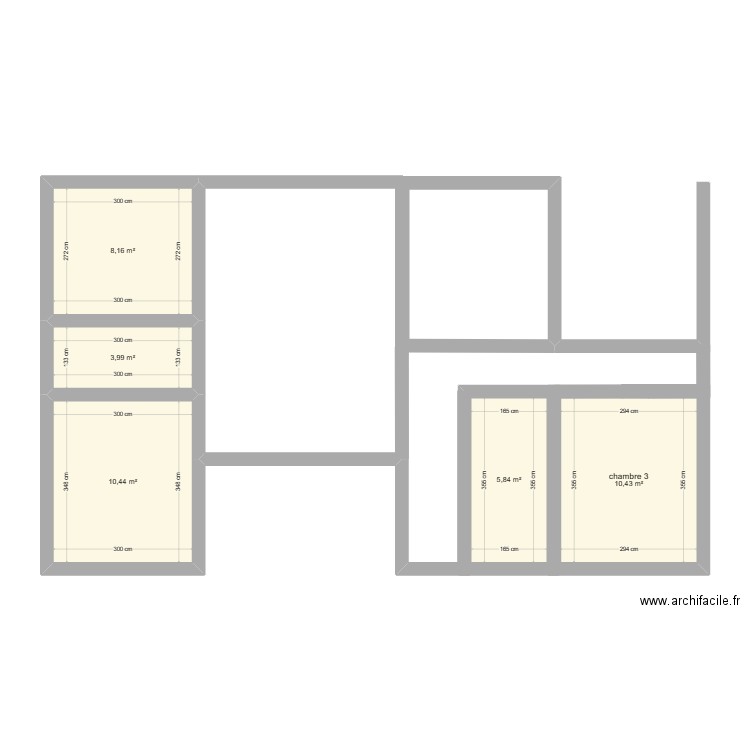 Teixeira. Plan de 5 pièces et 39 m2