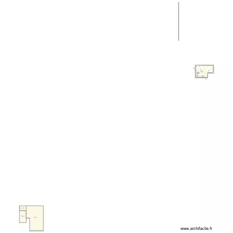 Salon cuisine. Plan de 