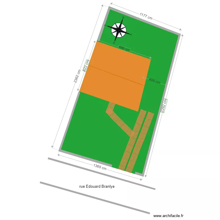 plan de masse avant. Plan de 
