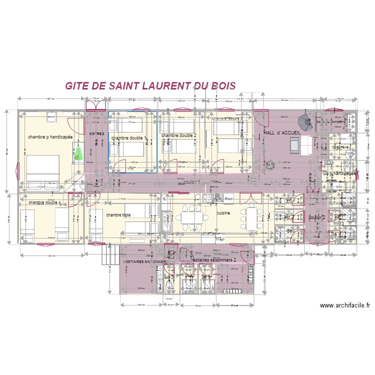 gîte de Saint Laurent du Bois. Plan de 0 pièce et 0 m2