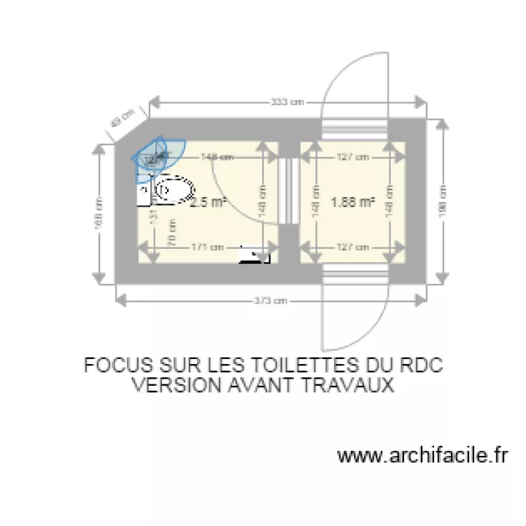 wc mairie de poet lava. Plan de 