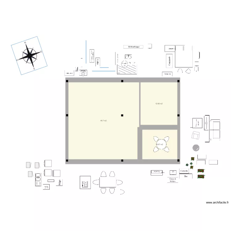 PG appart plain pied plateau loggia. Plan de 
