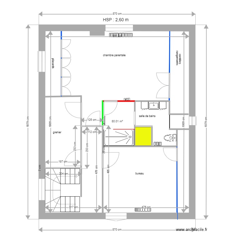 Enghien 2 ième étage travaux 05 11 2020. Plan de 0 pièce et 0 m2
