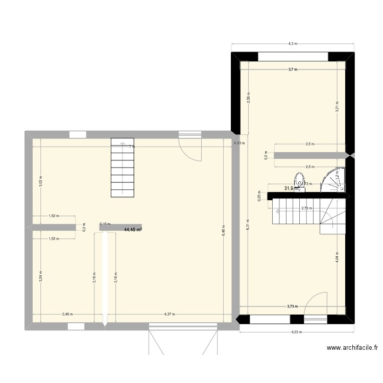 RDC. Plan de 0 pièce et 0 m2