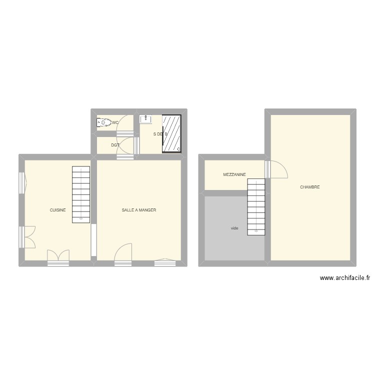 SERIER. Plan de 8 pièces et 76 m2