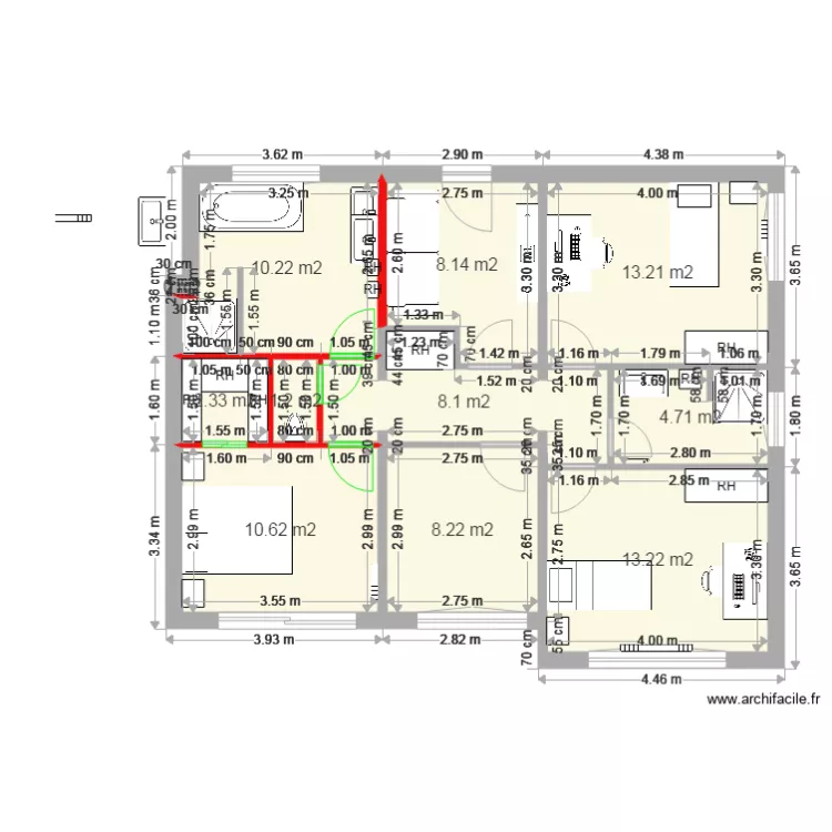 Moulin 1er &eacute;tage 07 01. Plan de 