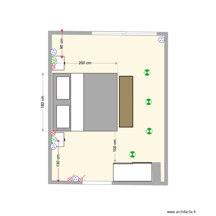 ARNOUL CHAMBRE 1.2. Plan de 1 pièce et 15 m2