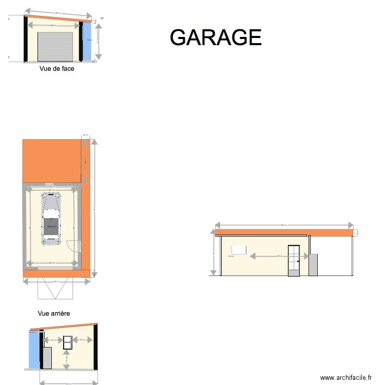 garage jardin V2. Plan de 0 pièce et 0 m2