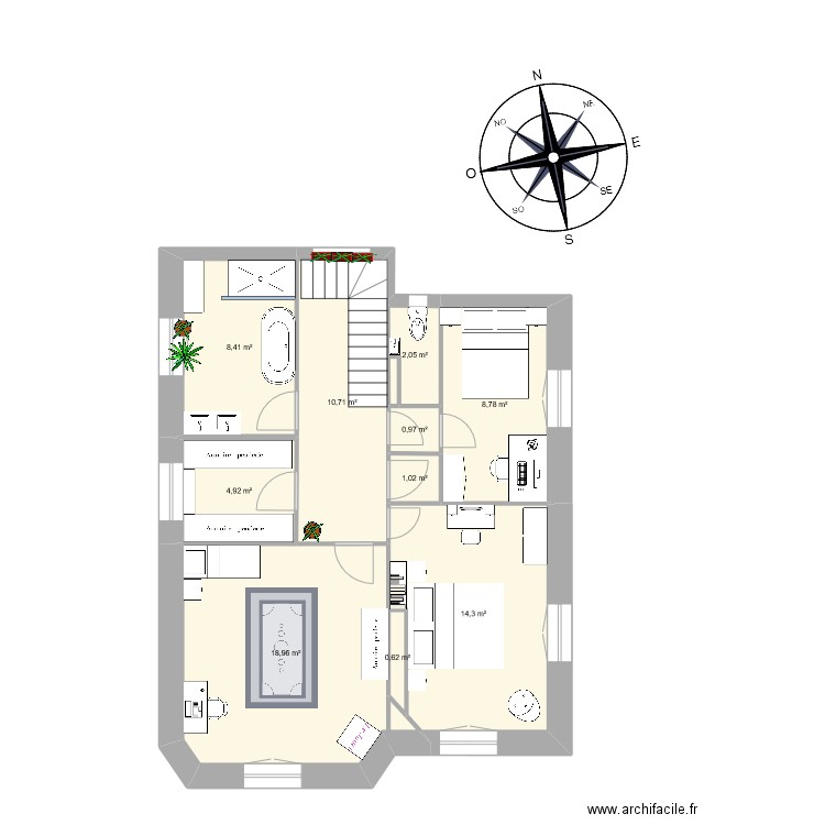 N+1 CraziMiou2. Plan de 10 pièces et 71 m2